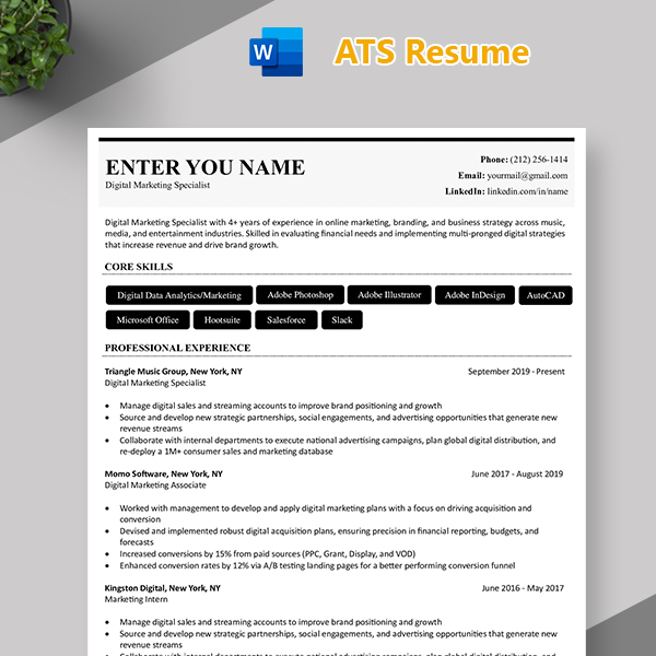 Best ATS Friendly CV Format Free Download - Microsoft Word